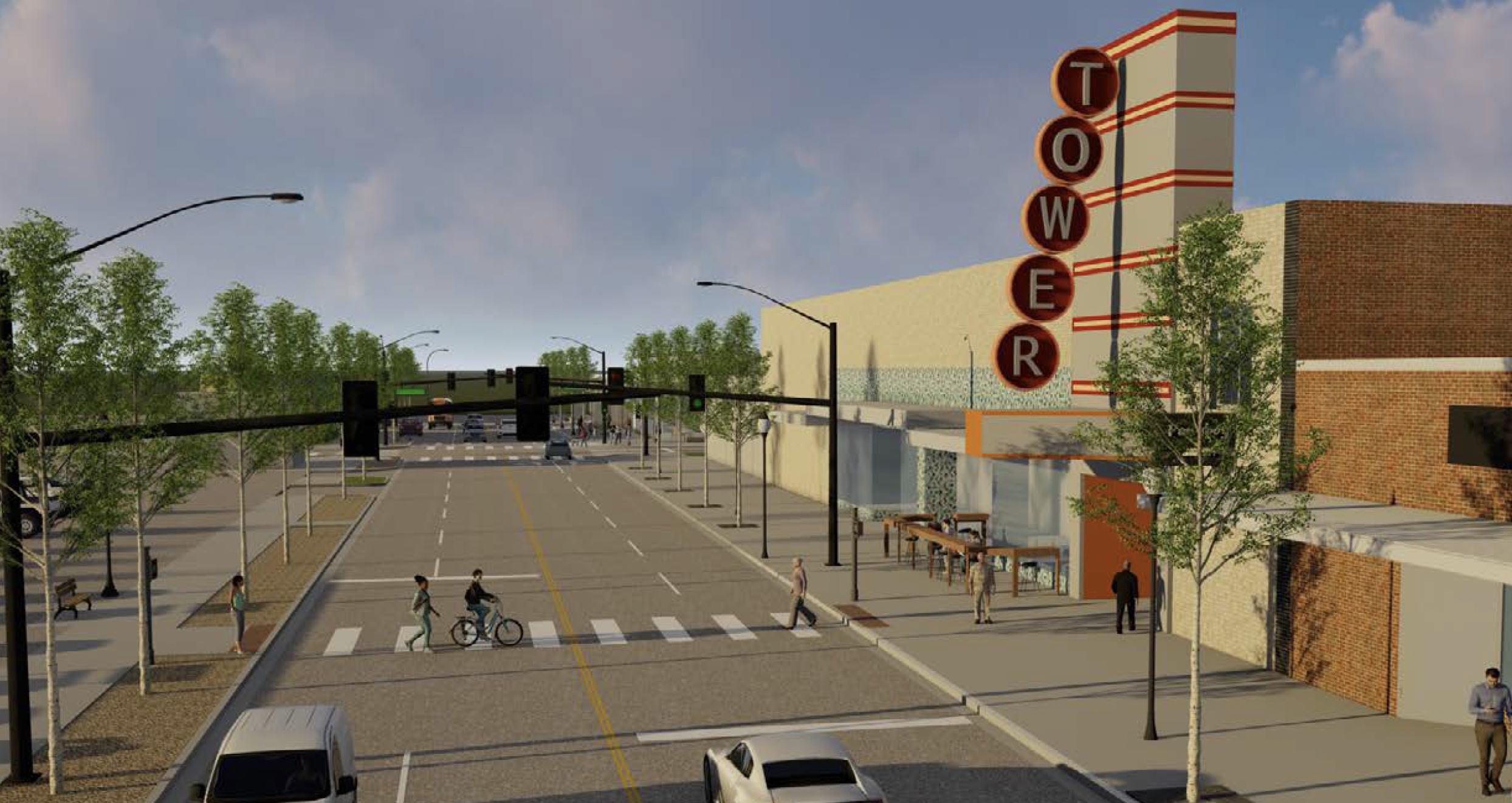 Rendering of 23rd street looking west.