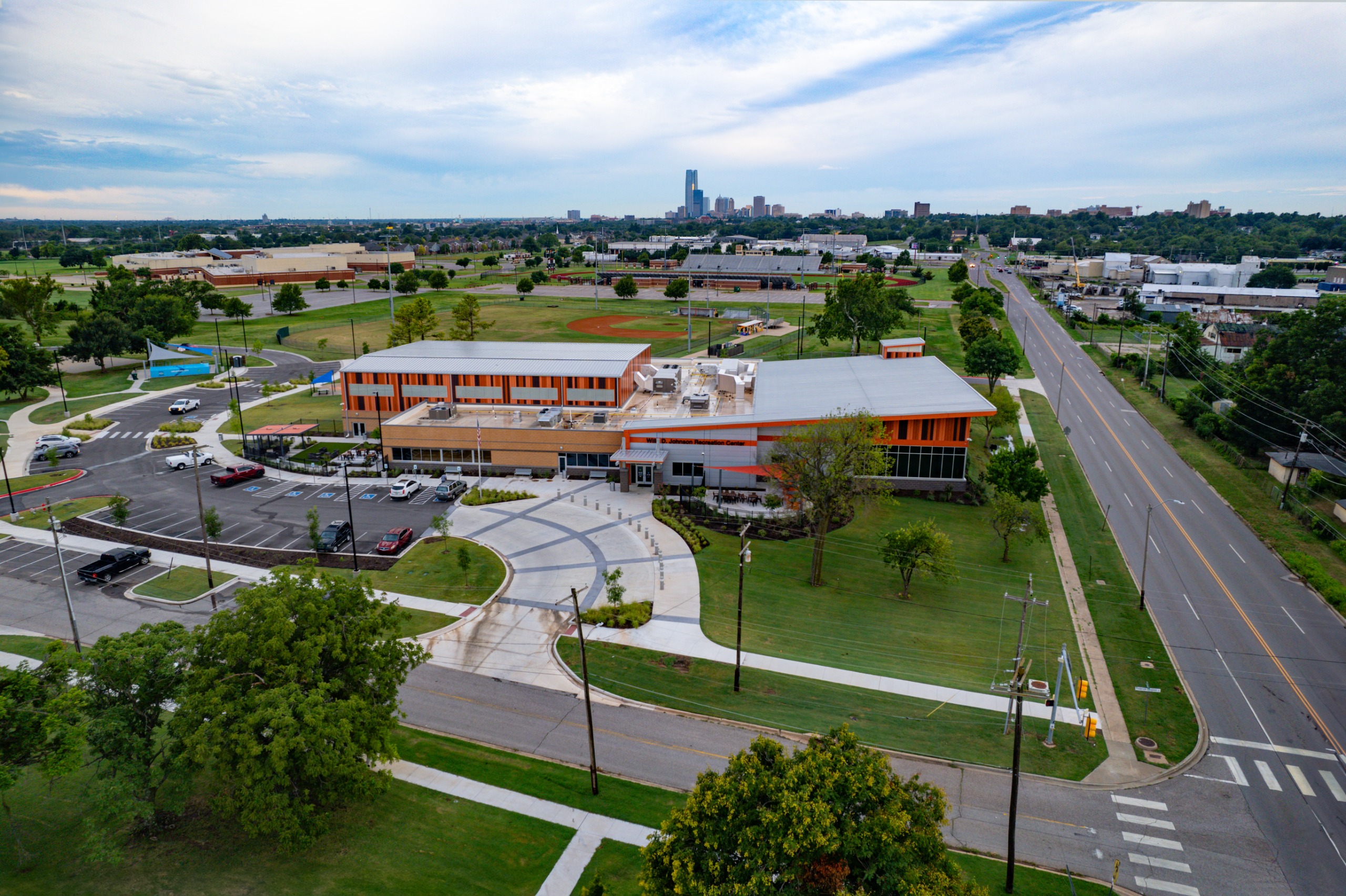 Aerial view of the Willa D. Johnson Recreation Center in Oklahoma City