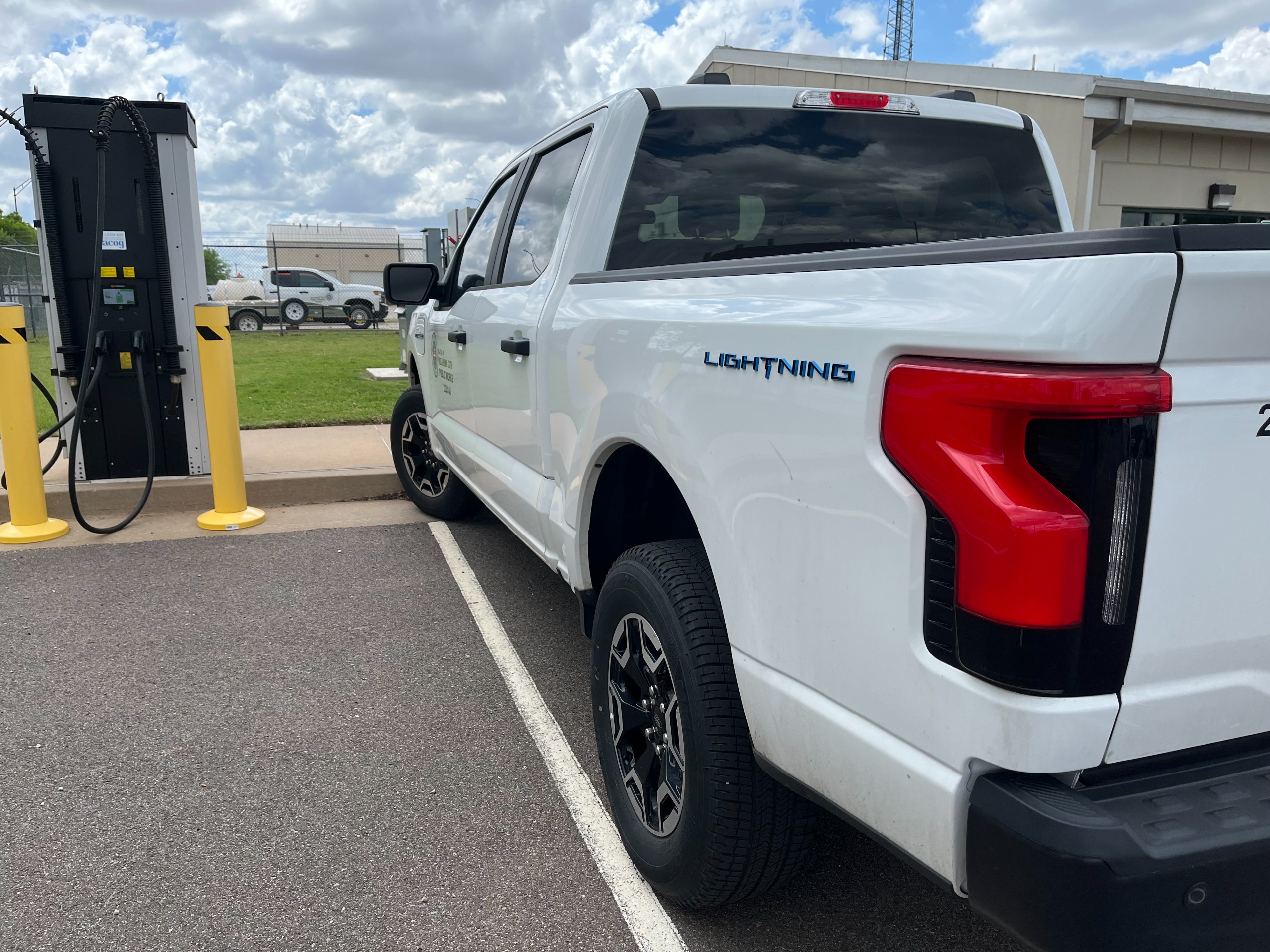 EV Truck at a charging station