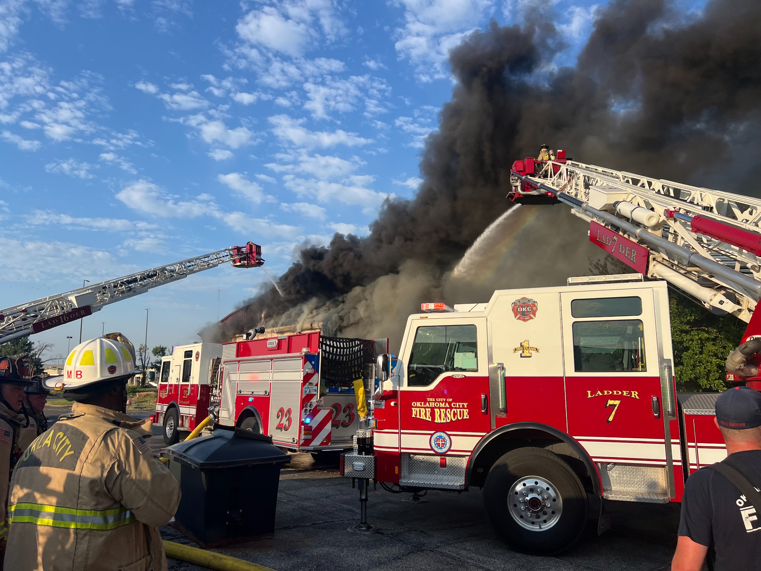 Oklahoma City fire crew putting out a fire