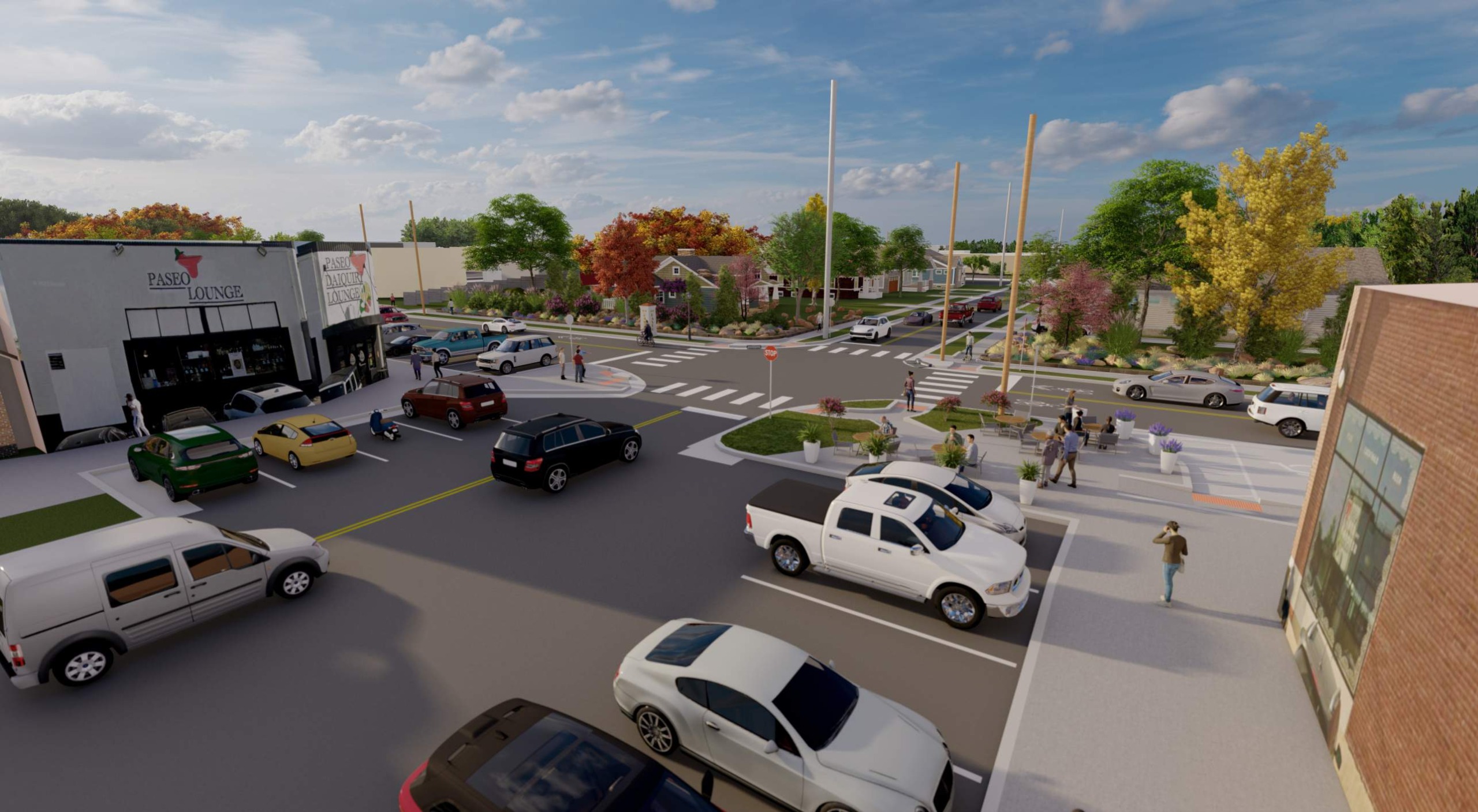 Rendering of Paseo and Walker Street enhancement project.